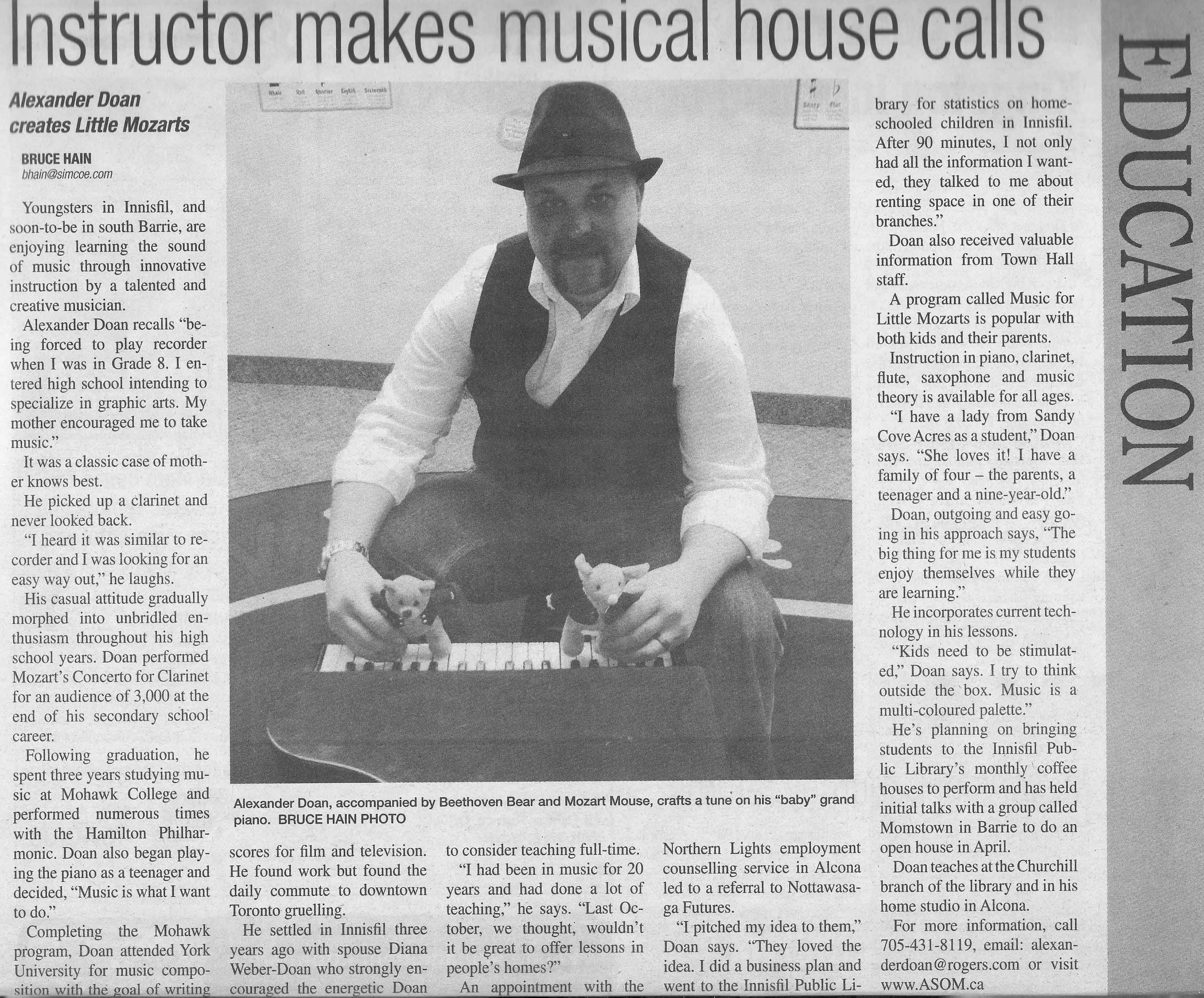 Barrie Examiner 2013 Article Image