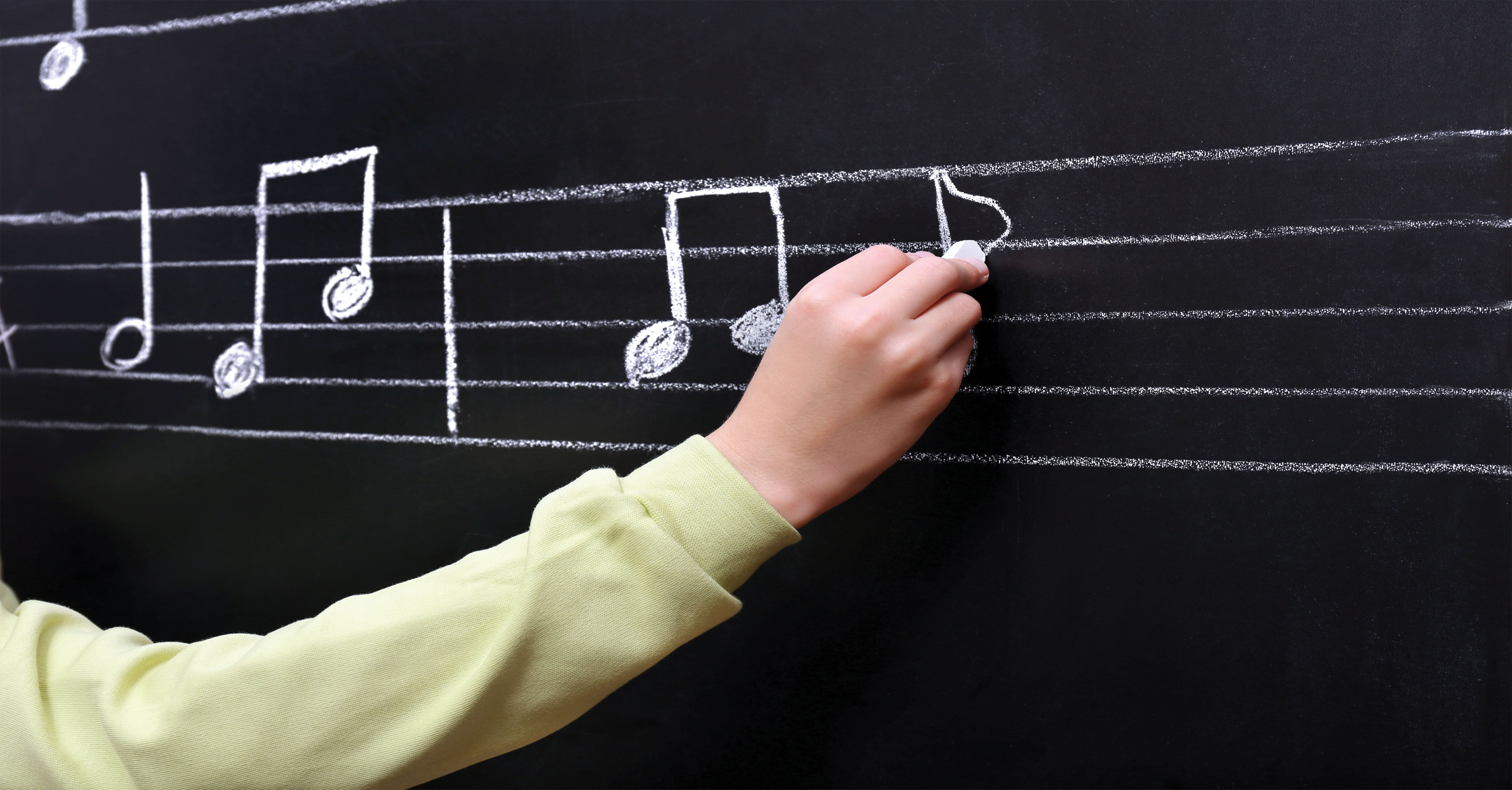Music Theory on Chalkboard Card